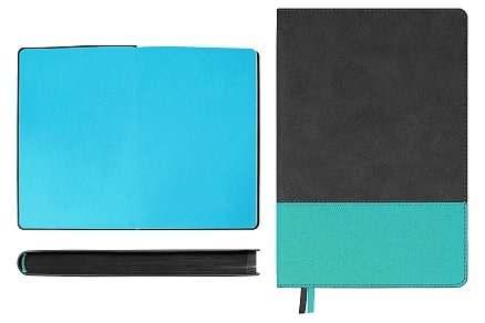 Ежедневник Flexy Treviso Nuba Sand Color А5, серый/бирюзовый, недатированный, в гибкой обложке