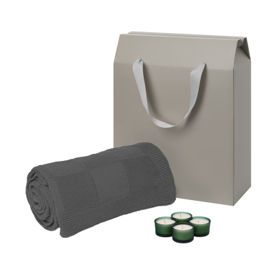 Подарочный набор Сенто (Sento), Селла (Cella), зеленый (свечи, плед)