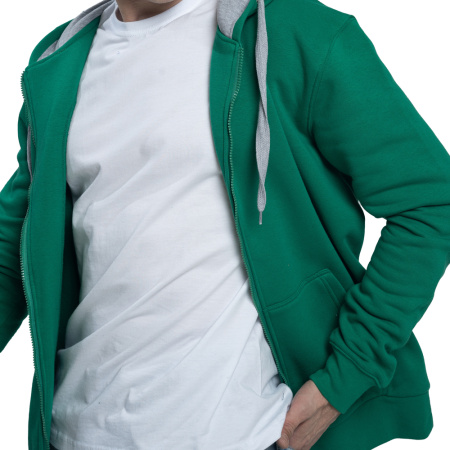 New Gen Толстовка-кенгуру (худи) с капюшоном на молнии 320 г/м² зеленый XS