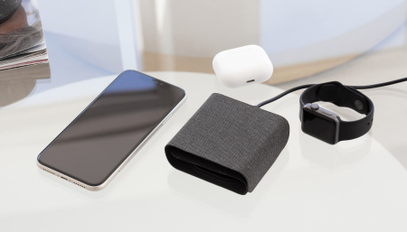 Складная беспроводная (15W) зарядная станция "Magic Case" с MagSafe для смартфона, часов и наушников Складная беспроводная (15W) зарядная станция "Magic Case" с MagSafe для смартфона, часов и наушников