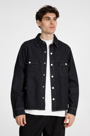 Куртка джинсовая O3, черная, размер 3XL/4XL