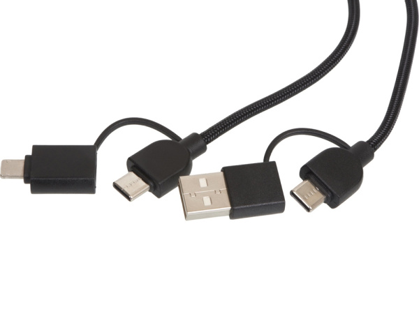 Универсальный зарядный кабель из переработанных ПЭТ и ТПЕ Acalypha, быстрая зарядка 25 Вт Универсальный зарядный кабель из переработанных ПЭТ и ТПЕ Acalypha, быстрая зарядка 25 Вт