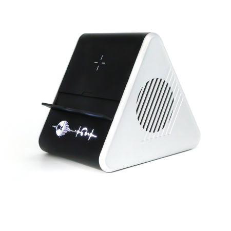 Колонка Dorn с беспроводной зарядкой и подсветкой гравировки, черный