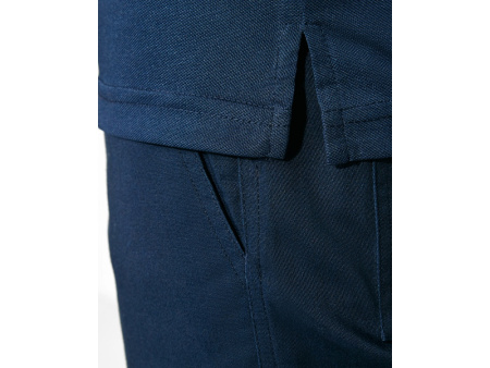 Поло Polaris мужское c длинным рукавом, нэйви/неоновый оранжевый