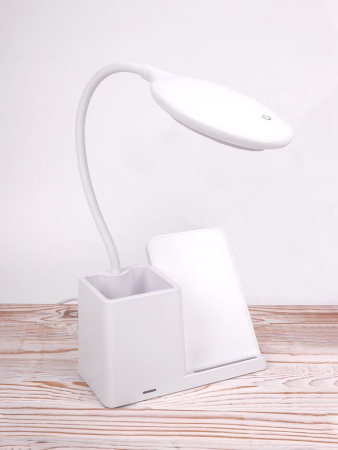 Лампа с органайзером и беспроводной зарядкой writeLight, ver. 2, белая Лампа с органайзером и беспроводной зарядкой writeLight, ver. 2, белая
