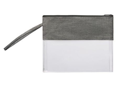 Косметичка из PVC и ткани Leony, прозрачный/темно-серый