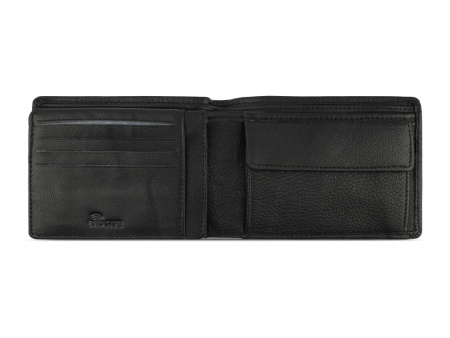 Портмоне BUGATTI Bomba, с защитой данных RFID, чёрное, кожа/полиэстер, 12,5х2х9 см