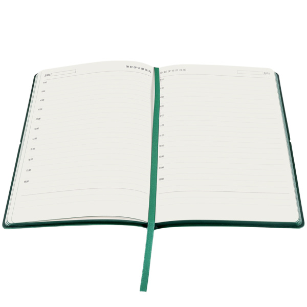 Ежедневник A5 недатированный Massimo в мягком переплёте, темно-зеленый