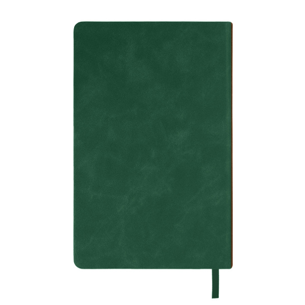 Ежедневник недатированный Muse, зеленый, А5, с декоративной коричневой полосой, блок в линейку