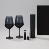 Подарочный набор 2 бокала для вина Блэк Эдишн (Black Edition) + набор для вина Сакраменто (Sacramento) в черной коробке