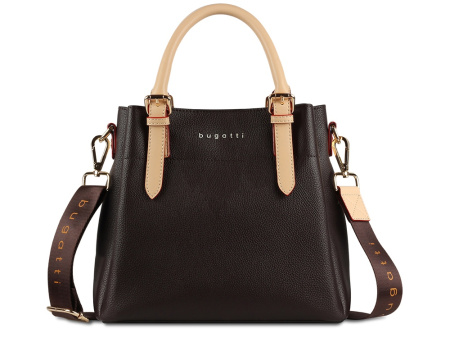 Сумка женская BUGATTI ЭЛЛА | ELLA, тёмно-коричневая, полиуретан, 27х12х23,5 см