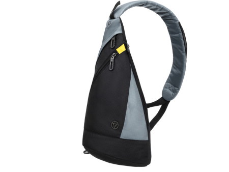 Рюкзак TORBER с одним плечевым ремнем, черный/серый, полиэстер/добби, 25x15x45 см, 7 л