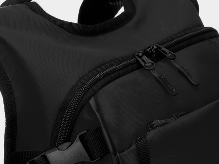 Рюкзак TORBER РИТМ, черный, полиэстер 900D с PU покрытием, 45 х 32 х 20 см