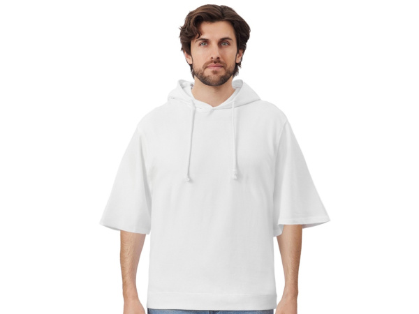 Худи оверсайз с коротким рукавом Warsaw унисекс, белый