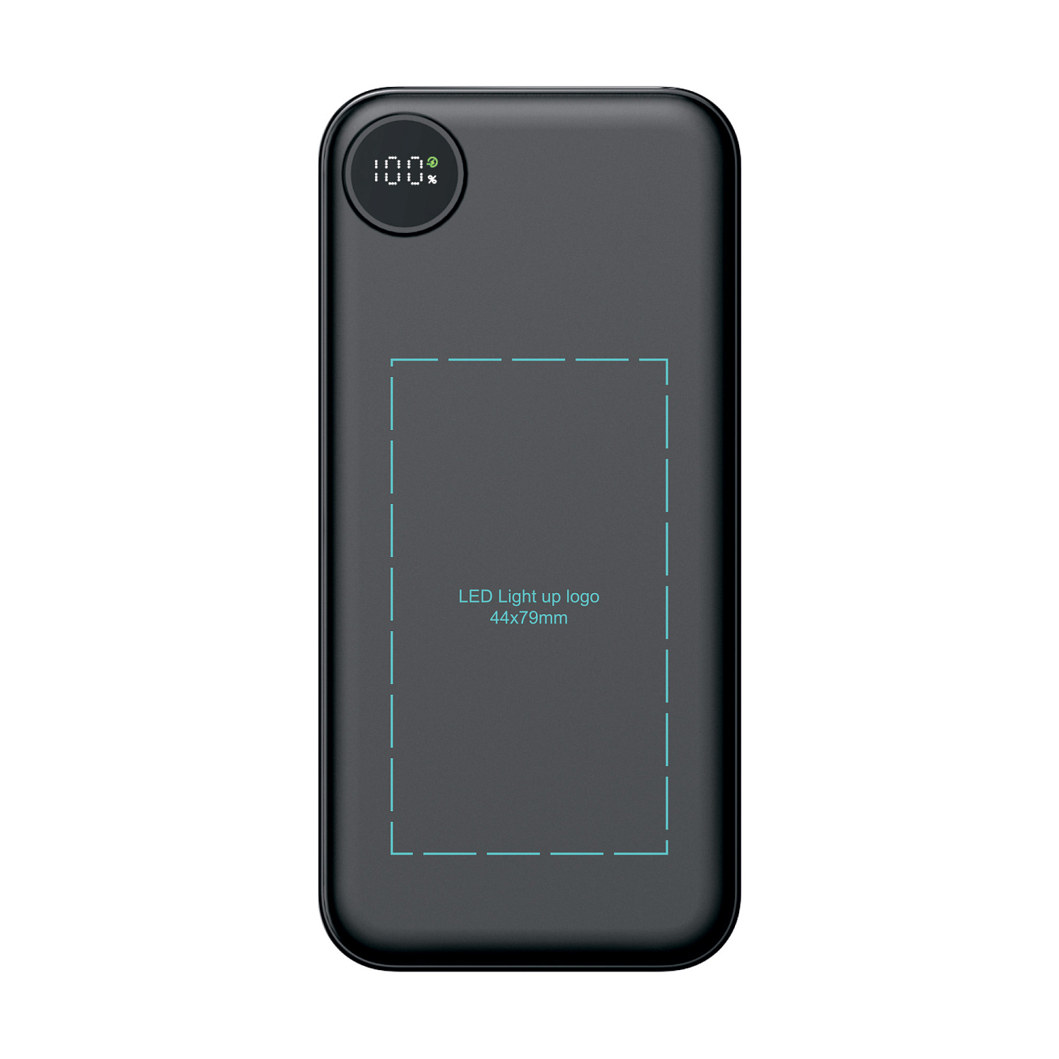 Зарядное устройство "Форт" 10000 mAh с подсветкой логотипа, встроенными кабелями и цифровым индикатором заряда