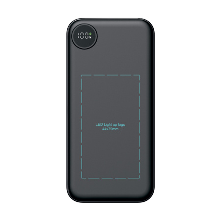 Зарядное устройство "Форт" 10000 mAh с подсветкой логотипа, встроенными кабелями и цифровым индикатором заряда