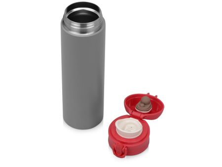 Вакуумная термокружка Хот 470мл, серый/красный