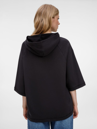 Футболка оверсайз унисекс с капюшоном Neofit, черная, размер XL/XXL