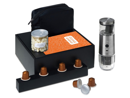 Подарочный набор Re:y. Boost с кофемашиной, капсулами и косметичкой