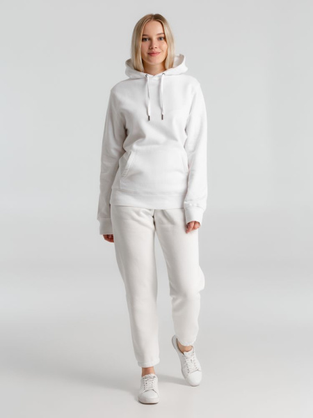 Толстовка с капюшоном унисекс King, белая, размер XS