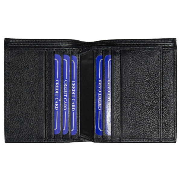 Кошелек с картхолдером Leather Plain, чёрный