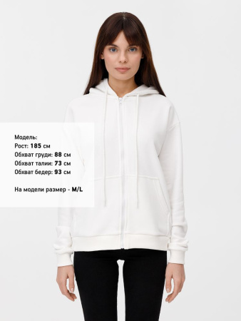Толстовка унисекс оверсайз на молнии Zippy Terry, белая, размер XS/S