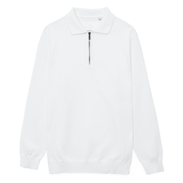 Рубашка поло мужская с длинным рукавом Terrazzo, белая, размер 2XL/3XL