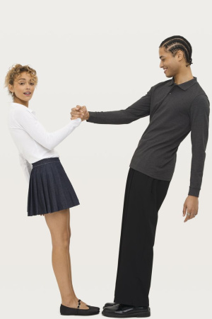 Рубашка поло мужская с длинным рукавом Perfect LSL Men черный меланж, размер 3XL