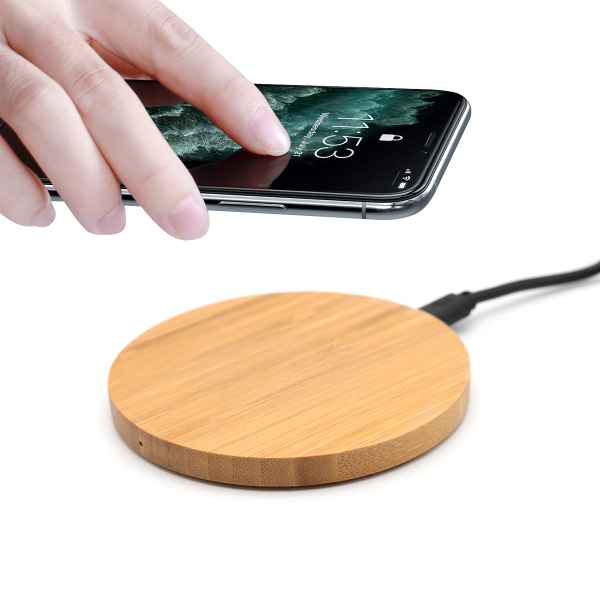 Беспроводное зарядное устройство Bamby 10W, натуральный Беспроводное зарядное устройство Bamby 10W, натуральный