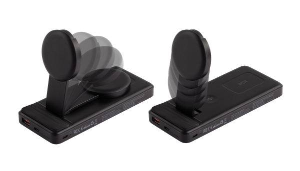 Беспроводная зарядная (20W/15W) станция-пауэрбэнк "Slider" 10000 mAh для смартфонов, наушников, часов, с подвижным зарядным блоком Беспроводная зарядная (20W/15W) станция-пауэрбэнк "Slider" 10000 mAh для смартфонов, наушников, часов, с подвижным зарядным блоком