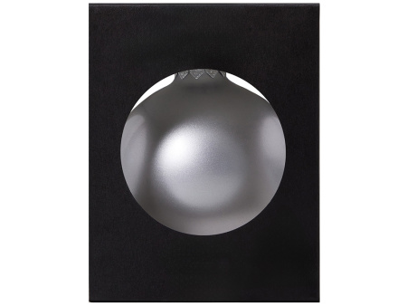 Стеклянный елочный шар Christmas bauble, серебро, металлик, с серебристым колпачком в черной коробке