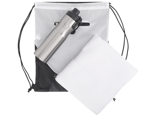 Спортивный набор со стальной бутылкой и полотенцем Advanced