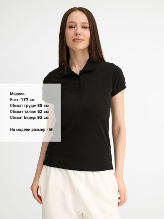 Рубашка поло женская People 210 черная, размер XXL