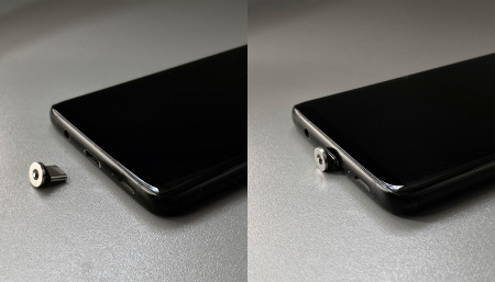 Автомобильное сенсорное беспроводное (15W) зарядное устройство "Titan" с набором переходников для магнитной зарядки, с подсветкой логотипа Автомобильное сенсорное беспроводное (15W) зарядное устройство "Titan" с набором переходников для магнитной зарядки, с подсветкой логотипа