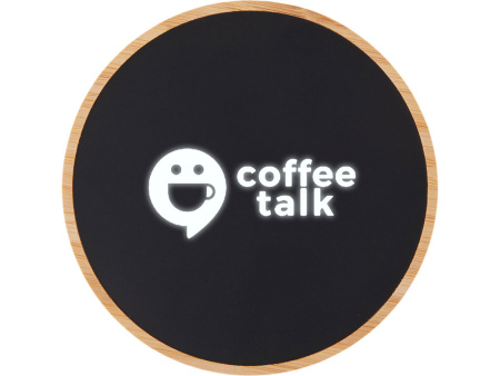 Беспроводное зарядное устройство с подсветкой лого Reedia S3, 15 Вт, бамбук, черный Беспроводное зарядное устройство с подсветкой лого Reedia S3, 15 Вт, бамбук, черный