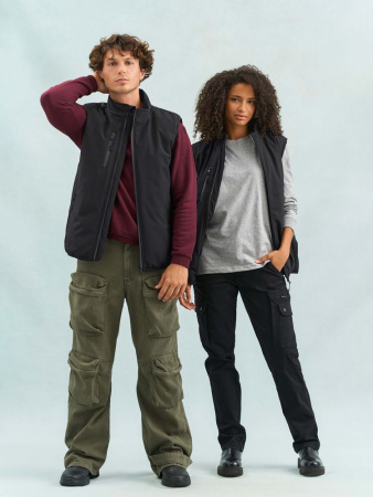 Жилет софтшелл унисекс Falcon BW, черный, размер 4XL