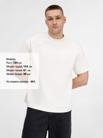 Футболка оверсайз унисекс Sinkopa, молочно-белая, размер M/L