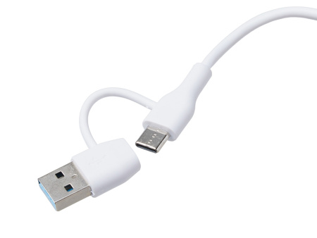 USB хаб Memo, 2*USB, 2*Type C, бамбук