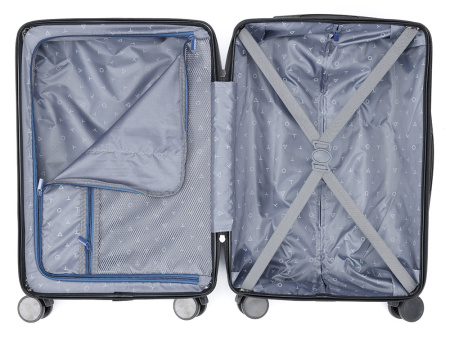 Чемодан TORBER ОНЕГА, синий, ABS-пластик, 59,5 х 39,5 х 24 см, 46 л