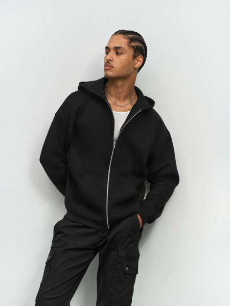 Толстовка унисекс на молнии Jelo, серый меланж, размер XS