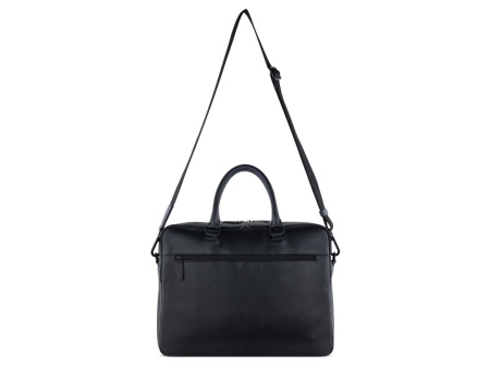 Портфель мужской BUGATTI Clark, чёрный, воловья кожа/полиэстер, 40х9,5х29 см, 10 л