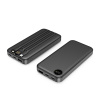 Зарядное устройство "Форт" 10000 mAh с подсветкой логотипа, встроенными кабелями и цифровым индикатором заряда