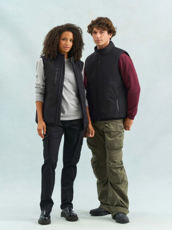 Жилет софтшелл унисекс Falcon BW, черный, размер 4XL