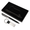 Набор ручка+ брелок COLLISION, черный/темно-серый, металл, пластик, картон