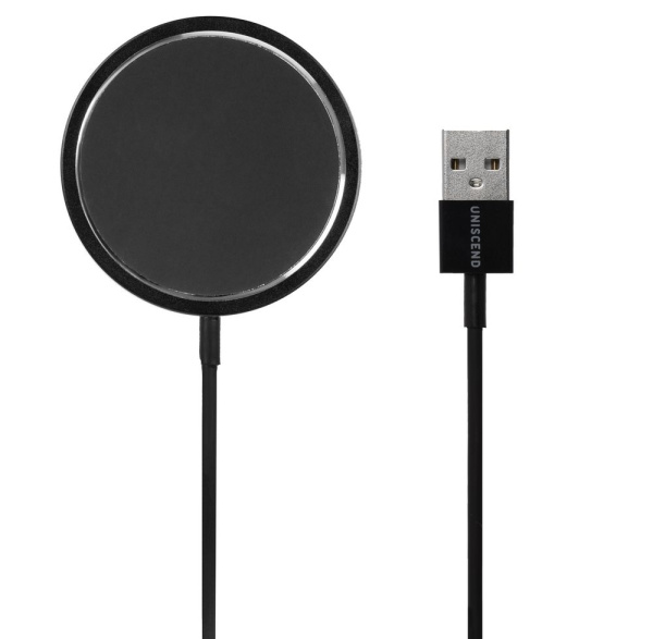 Беспроводное зарядное устройство с магнитами Magmate, черное Беспроводное зарядное устройство с магнитами Magmate, черное