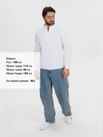 Свитшот на молнии из бифлекса Morfiss, белый, размер XS/S