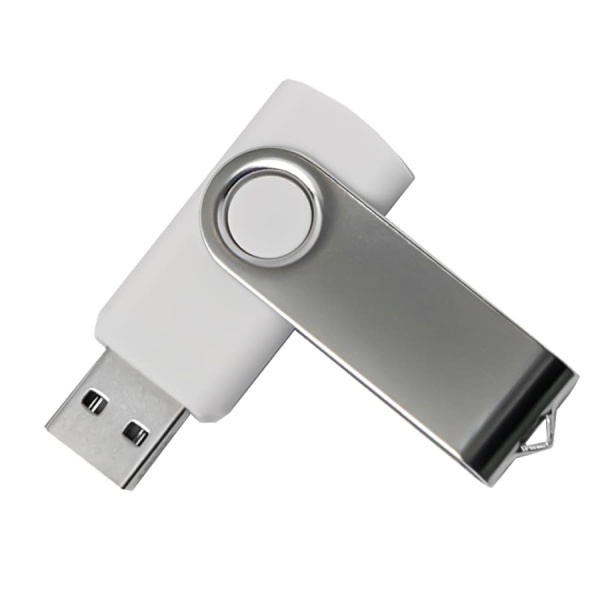 USB flash-карта DOT (8Гб), белый, 5,8х2х1,1см,пластик металл