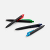 Ручка шариковая Prodir QS01 PRT-T Soft Touch, черная с голубым