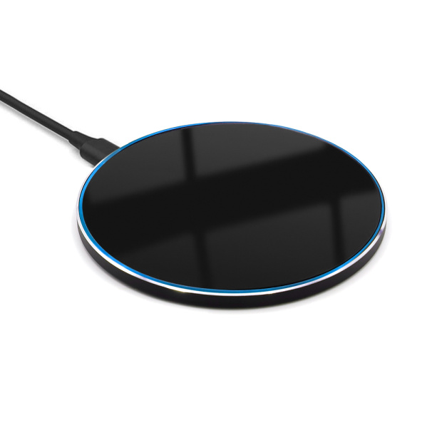 Беспроводное зарядное устройство Gravy с подсветкой и гравировкой 15W, черный Беспроводное зарядное устройство Gravy с подсветкой и гравировкой 15W, черный