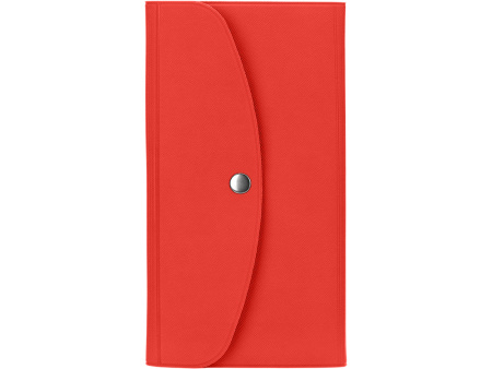 Органайзер для документов на кнопке с отделением для купюр и ручки, упаковка в индивидуальный пакет, красный/серый